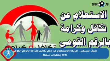 صرف سبتمبر.. طريقة الاستعلام عن دعم تكافل وكرامة بالرقم القومي 2025 بخطوات سهلة
